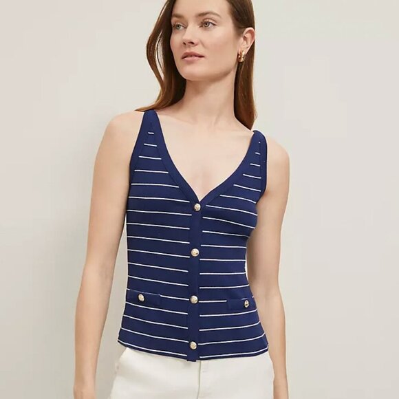 Ann Taylor Tops - Textured! Ann Taylor Soft Knit Racerback Button-Front Tank — NWT